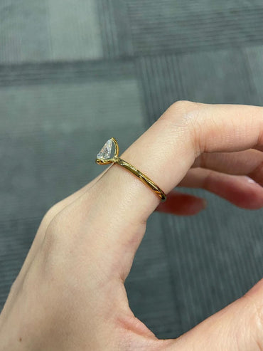 Marquise Shaped Three Stone Lab Grown Diamond Engagement Ring