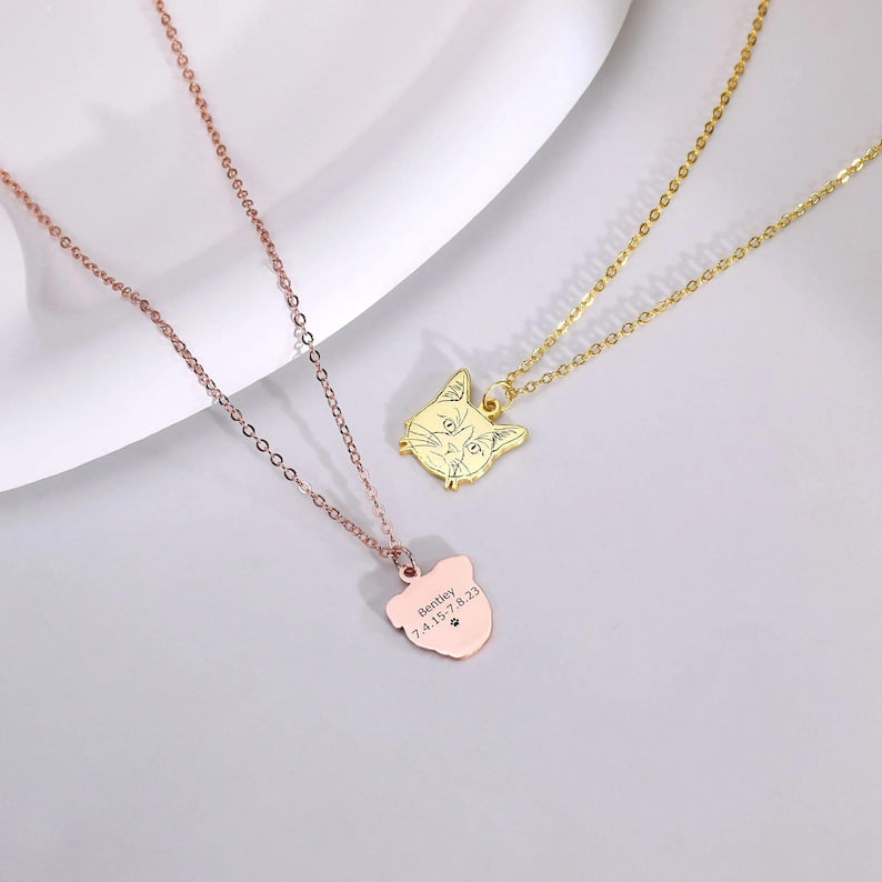 Pet Personalised Necklace (Sketch Customisation)