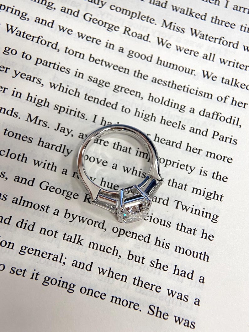 Marquise Shaped Three Stone Lab Grown Diamond Engagement Ring