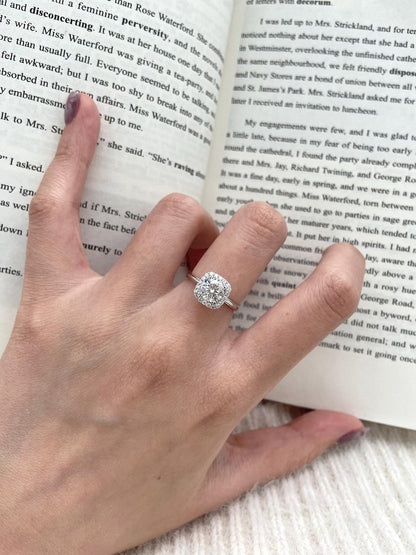 Marquise Shaped Three Stone Lab Grown Diamond Engagement Ring