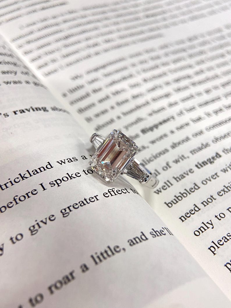 Marquise Shaped Three Stone Lab Grown Diamond Engagement Ring