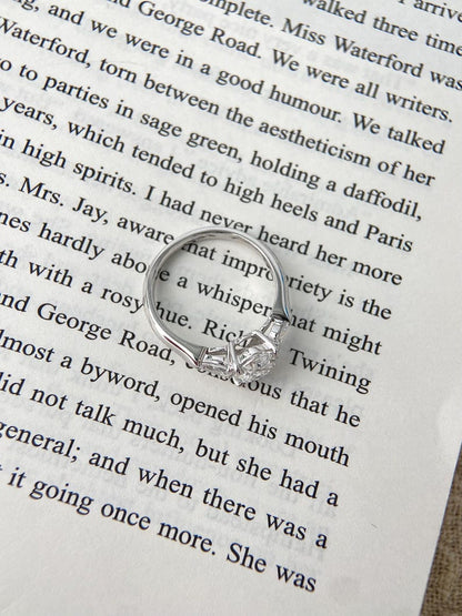 Marquise Shaped Three Stone Lab Grown Diamond Engagement Ring