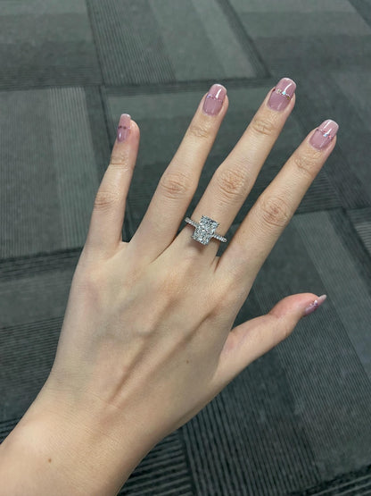 Marquise Shaped Three Stone Lab Grown Diamond Engagement Ring