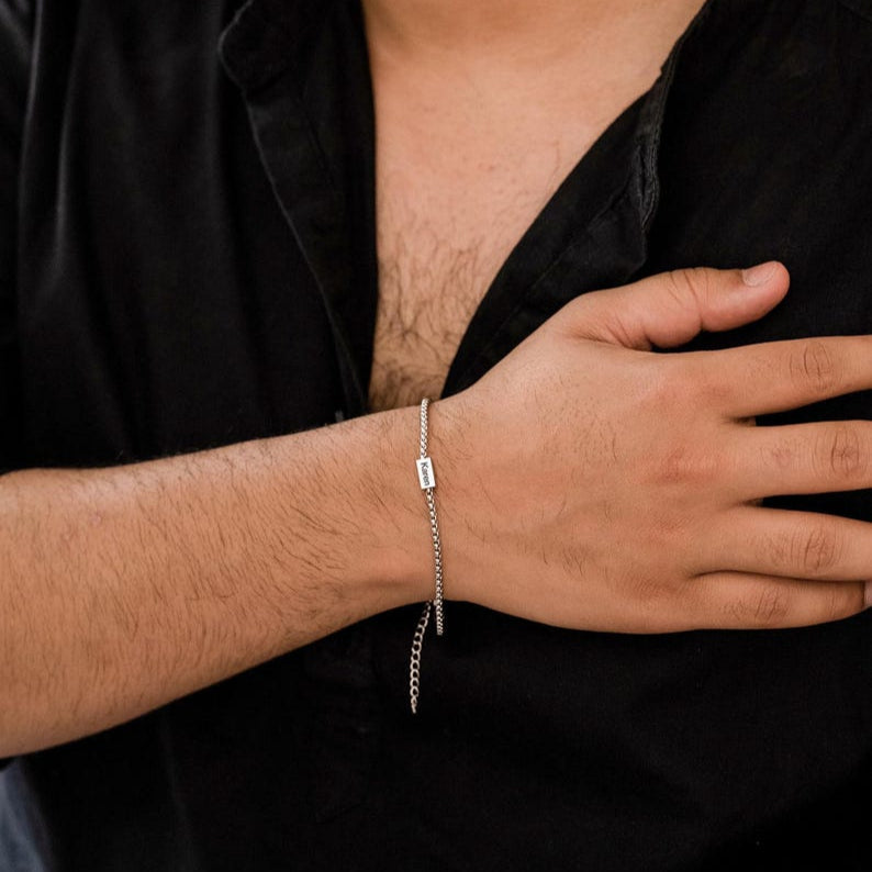 Personalized Name Chain Bracelet For Men