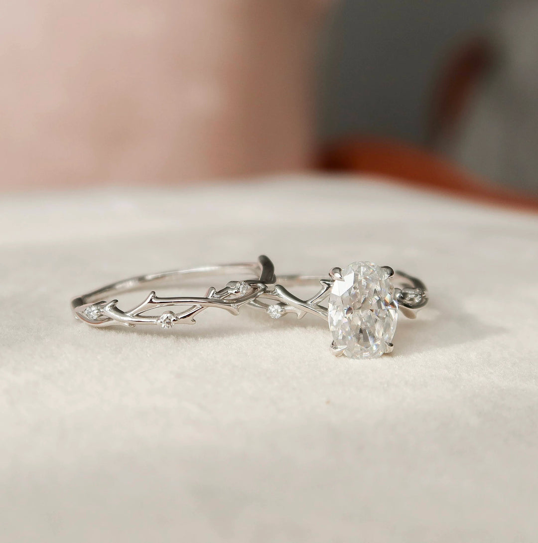 Marquise Cut Cluster Styled Lab Grown Bridal Ring Set
