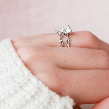 Marquise Cut Cluster Styled Lab Grown Bridal Ring Set