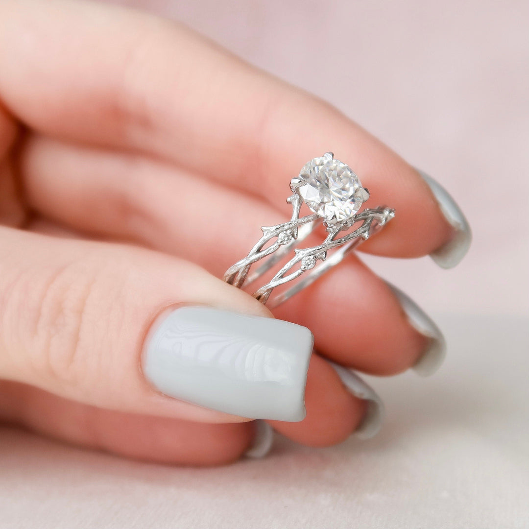 Marquise Cut Cluster Styled Lab Grown Bridal Ring Set
