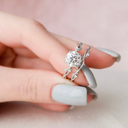 Marquise Cut Cluster Styled Lab Grown Bridal Ring Set