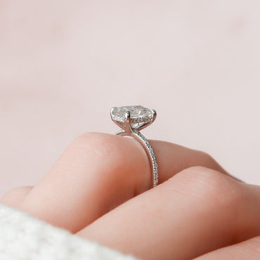 2 CT Radiant Moissanite Pave Engagement Ring (US Size 6.5 Ready To Ship)