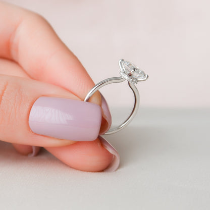 2.0 CT Radiant Hidden Halo Moissanite Engagement Ring 5