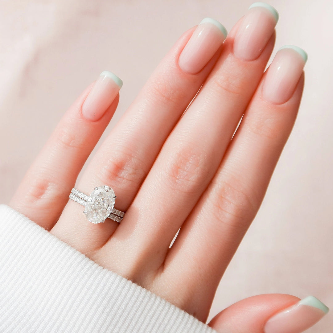 Marquise Cut Cluster Styled Lab Grown Bridal Ring Set
