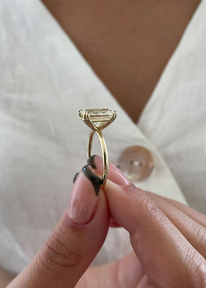 3.01 CT Radiant Solitaire Lab Grown Diamond Engagement Ring