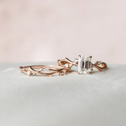 Marquise Cut Cluster Styled Lab Grown Bridal Ring Set
