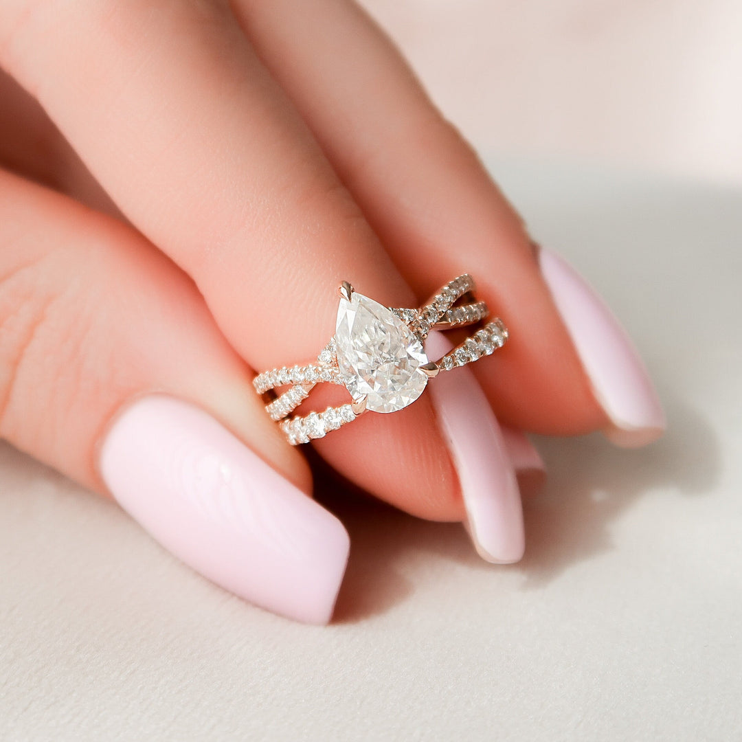 Marquise Cut Cluster Styled Lab Grown Bridal Ring Set