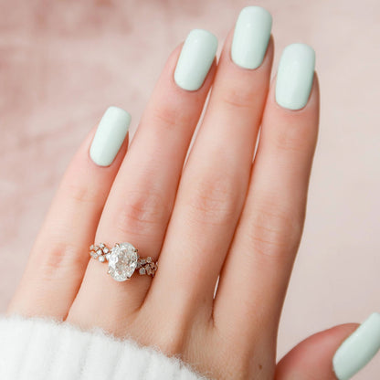 Marquise Cut Cluster Styled Lab Grown Bridal Ring Set