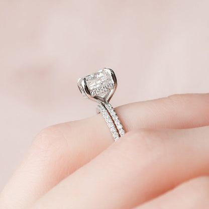 Marquise Cut Cluster Styled Lab Grown Bridal Ring Set