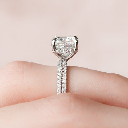 Marquise Cut Cluster Styled Lab Grown Bridal Ring Set