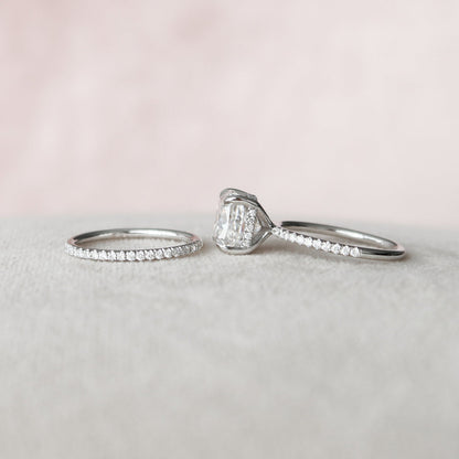 Marquise Cut Cluster Styled Lab Grown Bridal Ring Set