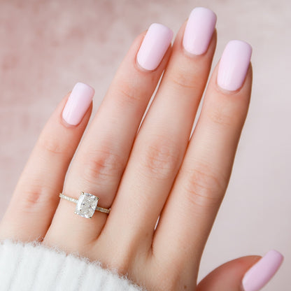 2 CT Cushion Moissanite Pave Engagement Ring (US Size 6.5 Ready To Ship)