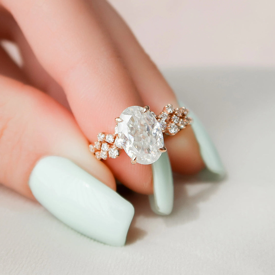 Marquise Cut Cluster Styled Lab Grown Bridal Ring Set