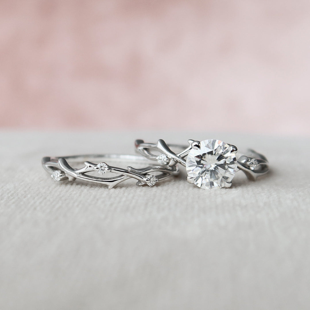 Marquise Cut Cluster Styled Lab Grown Bridal Ring Set