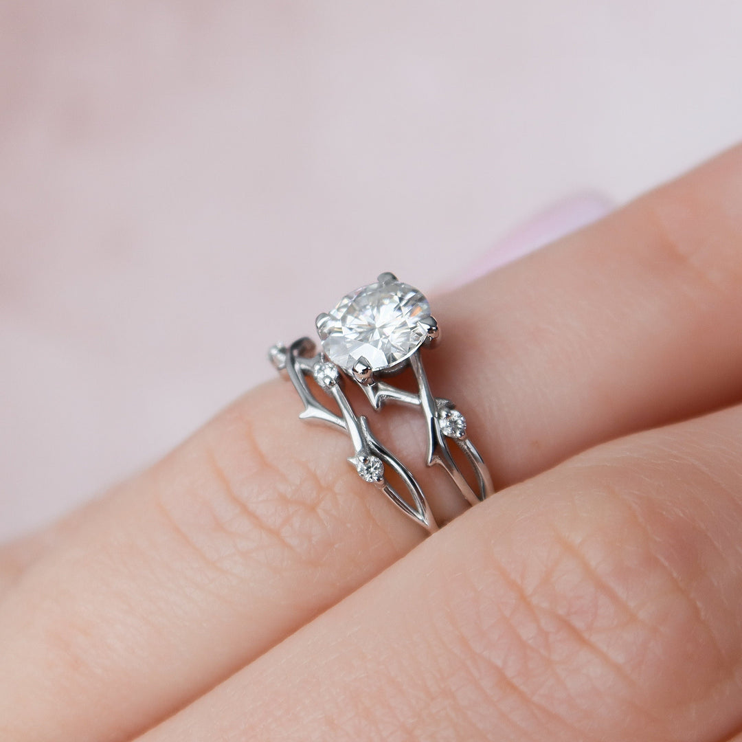 Marquise Cut Cluster Styled Lab Grown Bridal Ring Set