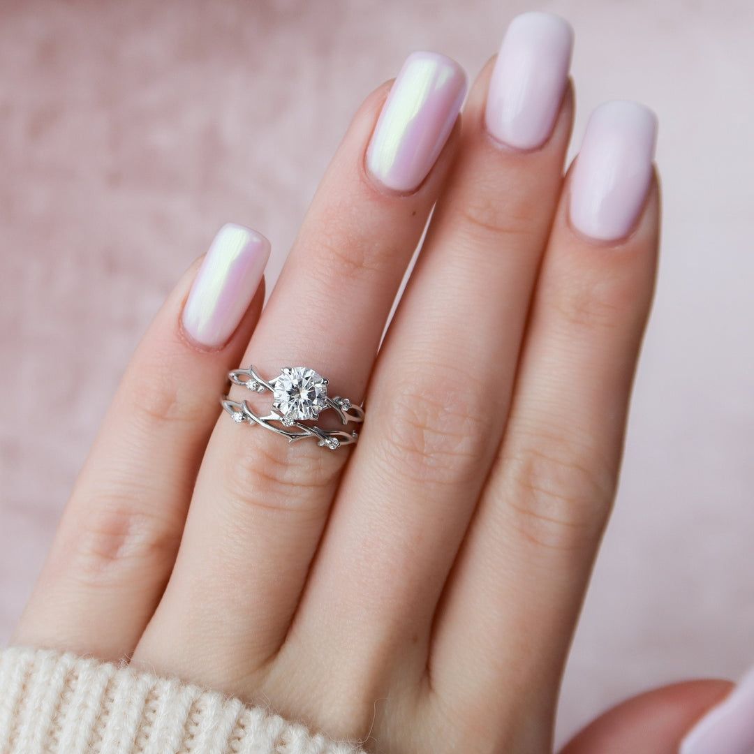 Marquise Cut Cluster Styled Lab Grown Bridal Ring Set