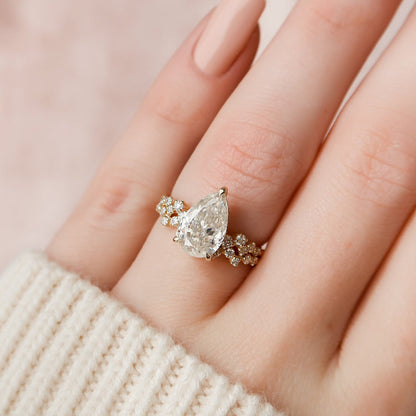 Marquise Cut Cluster Styled Lab Grown Bridal Ring Set