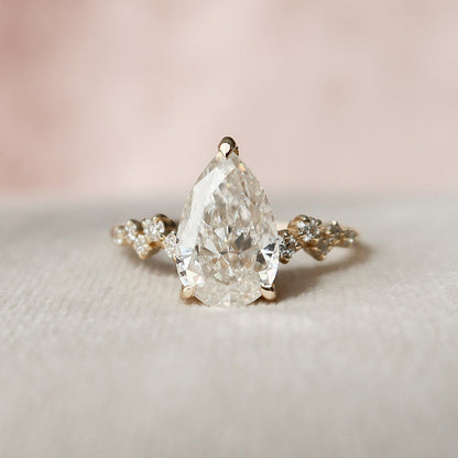 Marquise Cut Cluster Styled Lab Grown Bridal Ring Set