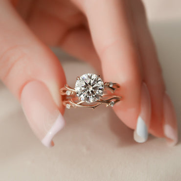 Marquise Cut Cluster Styled Lab Grown Bridal Ring Set