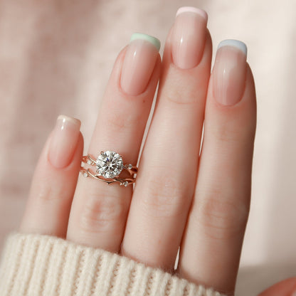 Marquise Cut Cluster Styled Lab Grown Bridal Ring Set