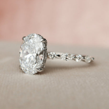 Marquise Cut Cluster Styled Lab Grown Bridal Ring Set