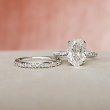 Marquise Cut Cluster Styled Lab Grown Bridal Ring Set