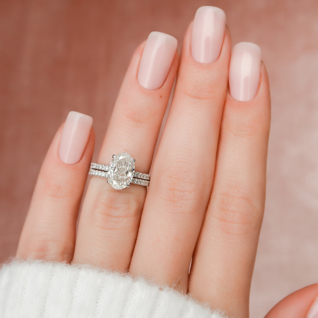 Marquise Cut Cluster Styled Lab Grown Bridal Ring Set