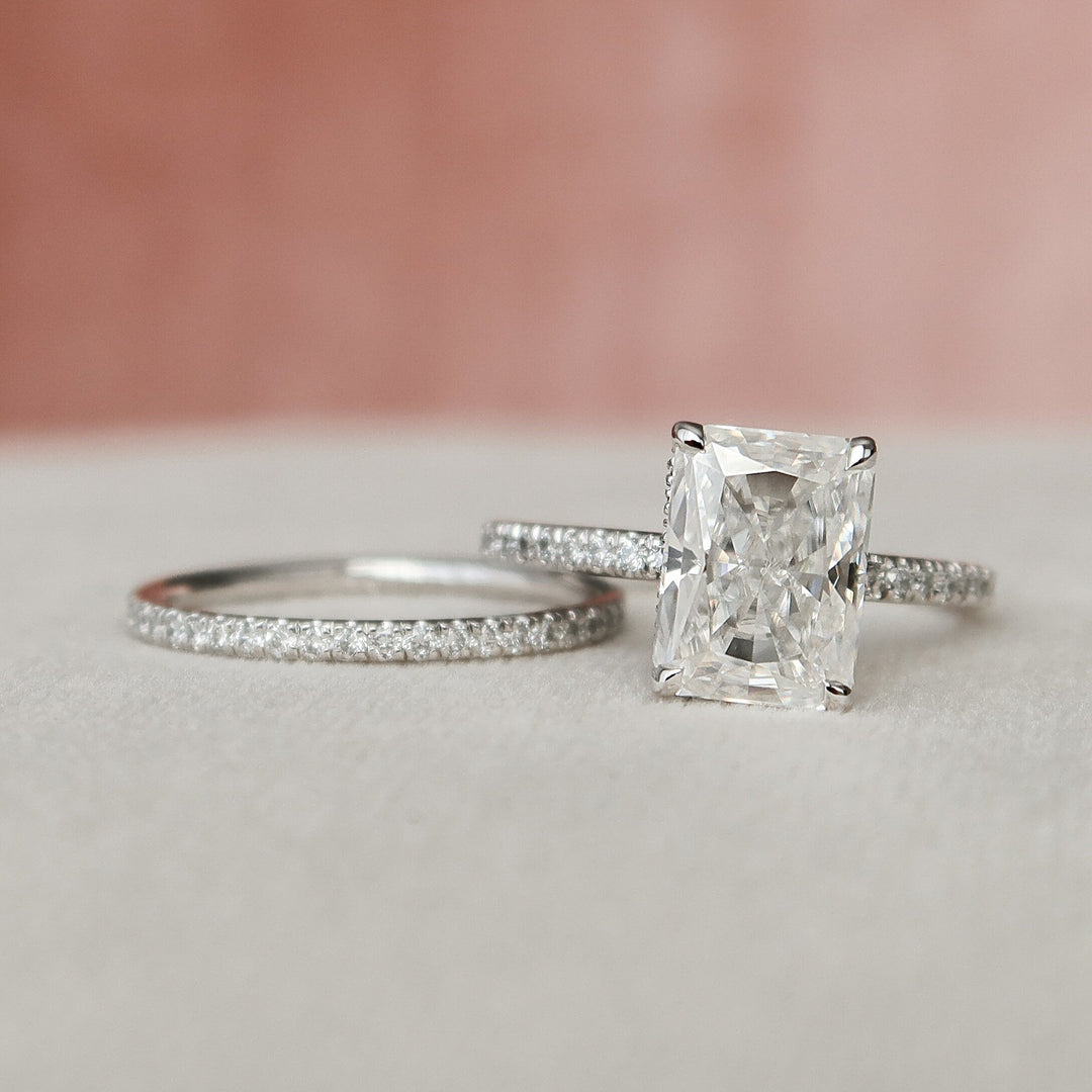 Marquise Cut Cluster Styled Lab Grown Bridal Ring Set
