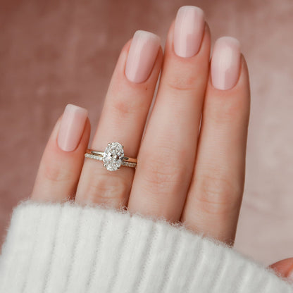 Marquise Cut Cluster Styled Lab Grown Bridal Ring Set