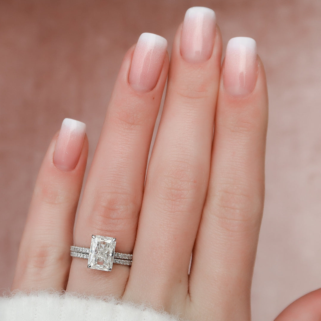 Marquise Cut Cluster Styled Lab Grown Bridal Ring Set
