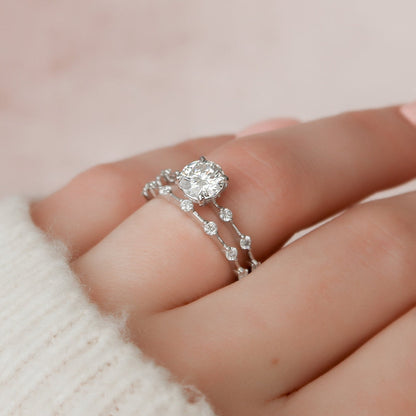 Marquise Cut Cluster Styled Lab Grown Bridal Ring Set