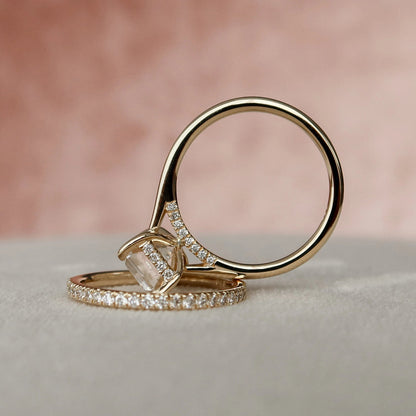 Marquise Cut Cluster Styled Lab Grown Bridal Ring Set