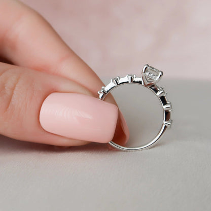 Marquise Cut Cluster Styled Lab Grown Bridal Ring Set