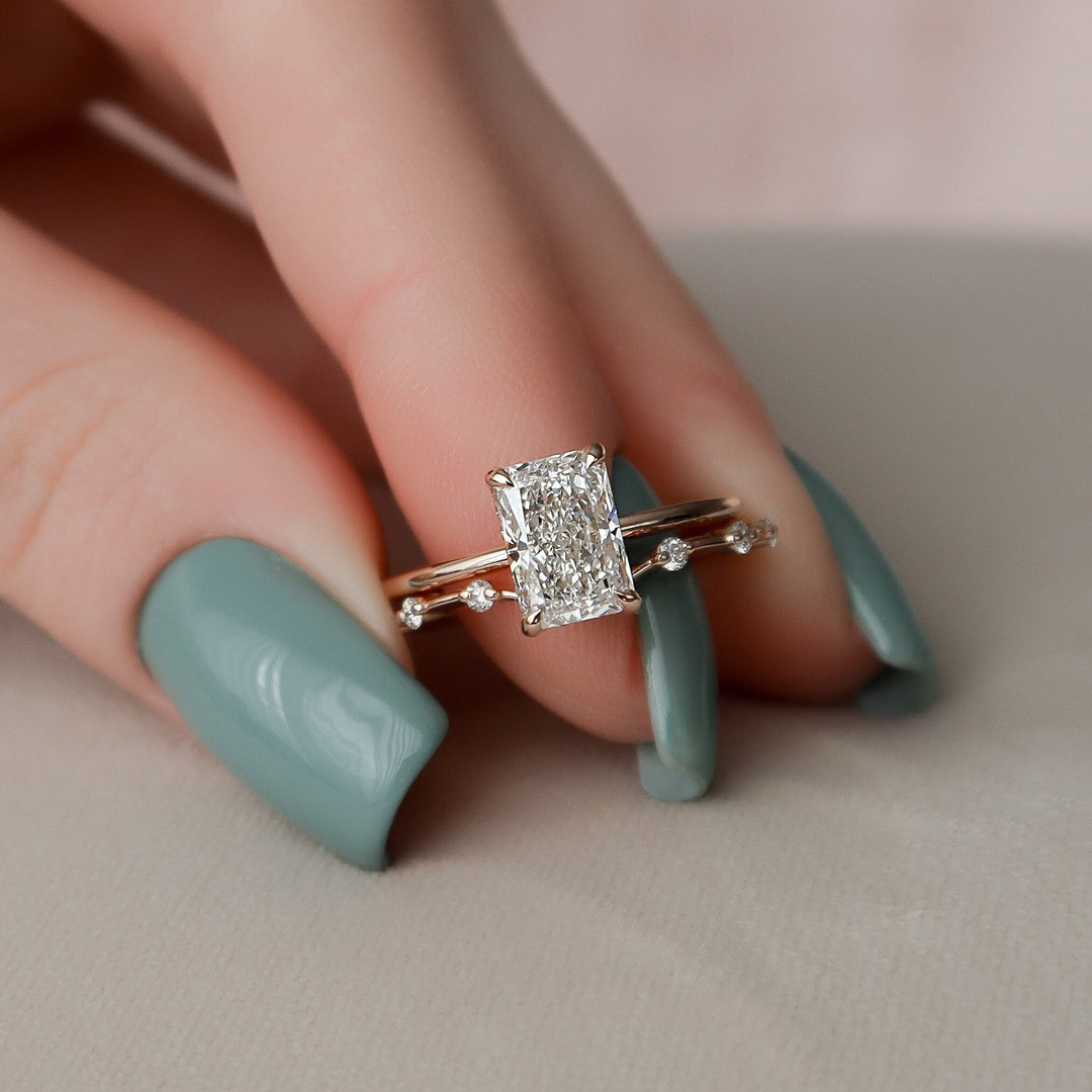 Marquise Cut Cluster Styled Lab Grown Bridal Ring Set