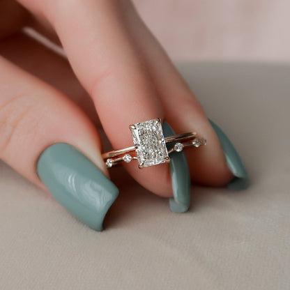 Marquise Cut Cluster Styled Lab Grown Bridal Ring Set