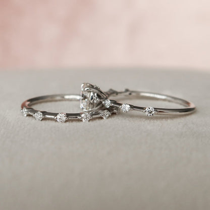 Marquise Cut Cluster Styled Lab Grown Bridal Ring Set