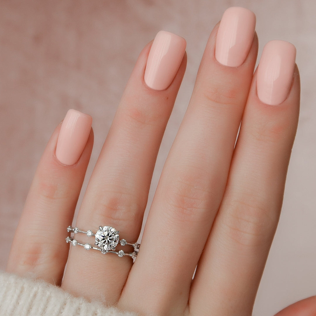 Marquise Cut Cluster Styled Lab Grown Bridal Ring Set