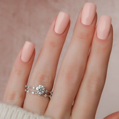 Marquise Cut Cluster Styled Lab Grown Bridal Ring Set