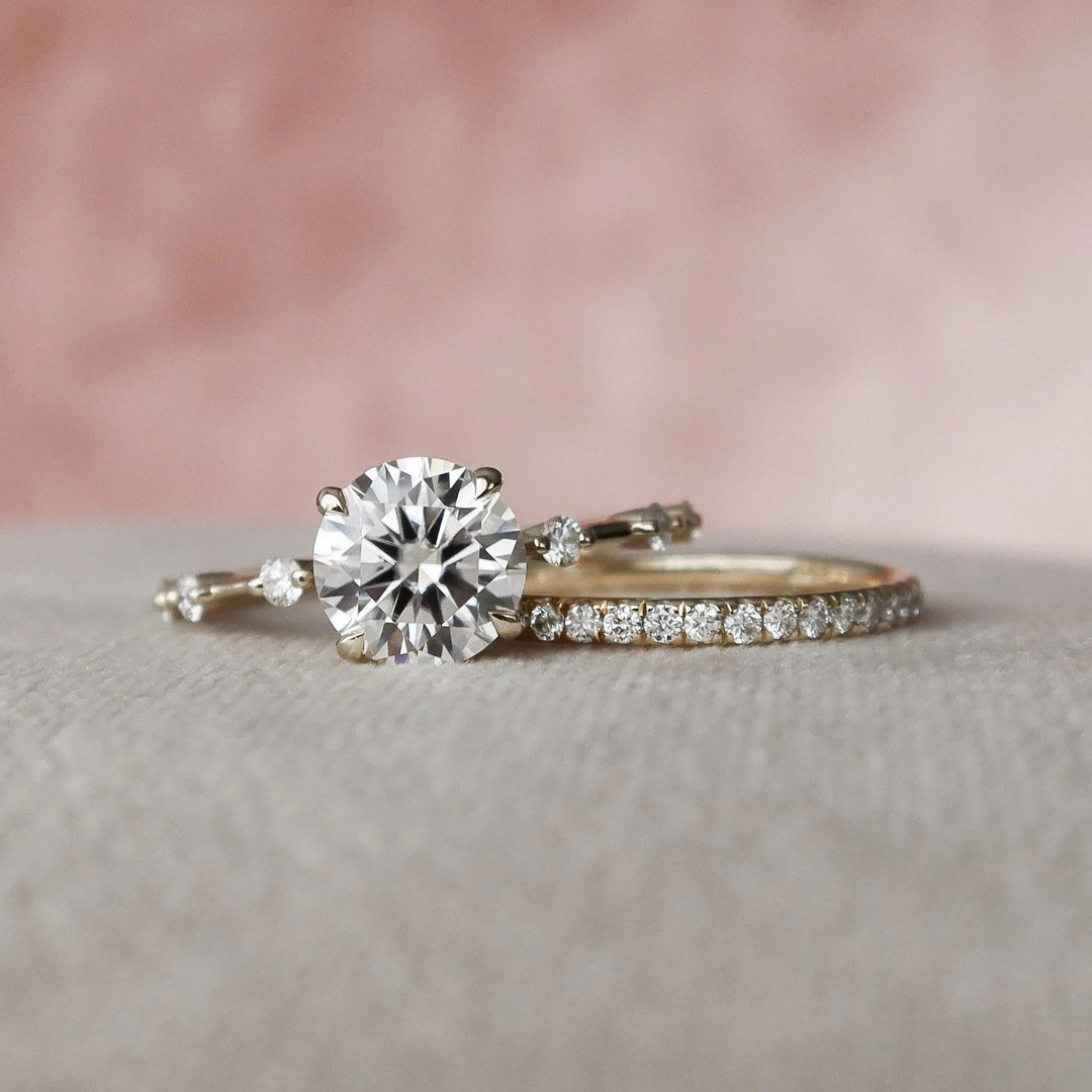 Marquise Cut Cluster Styled Lab Grown Bridal Ring Set