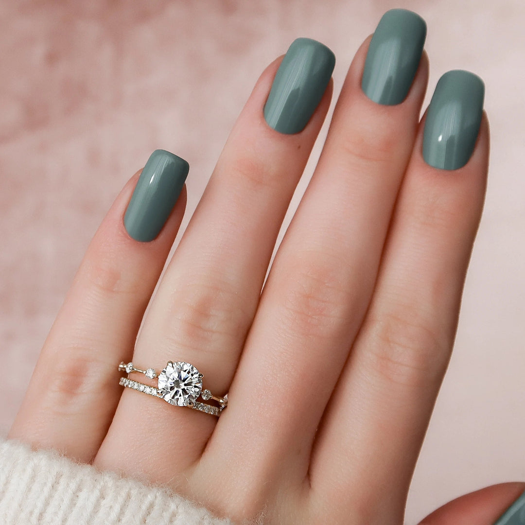 Marquise Cut Cluster Styled Lab Grown Bridal Ring Set