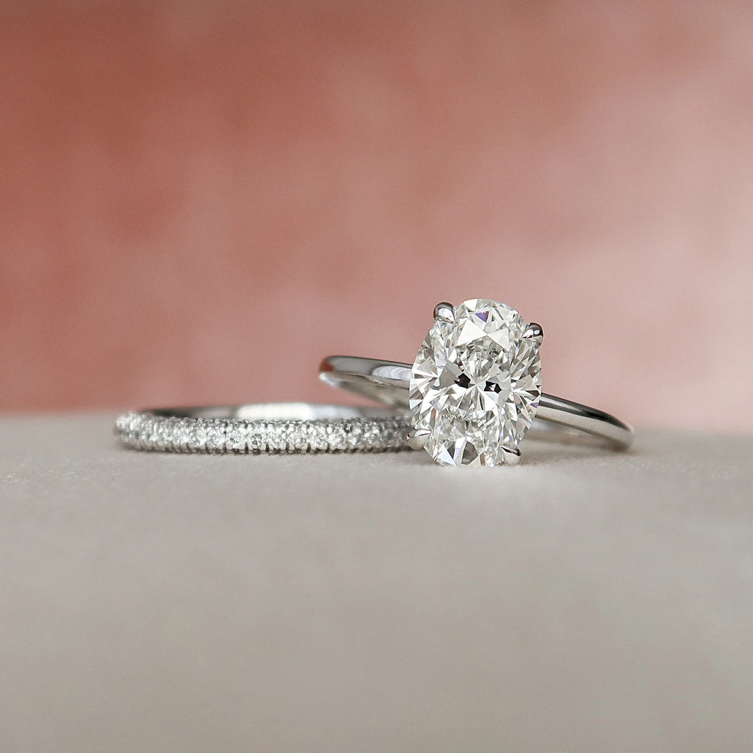 Marquise Cut Cluster Styled Lab Grown Bridal Ring Set
