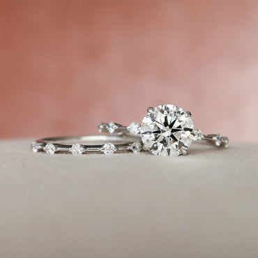 Marquise Cut Cluster Styled Lab Grown Bridal Ring Set