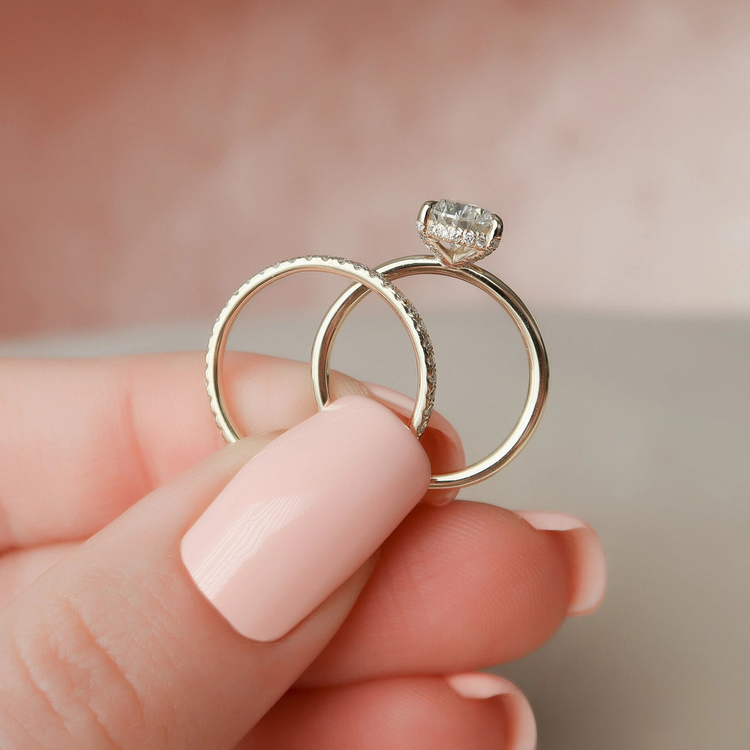 Marquise Cut Cluster Styled Lab Grown Bridal Ring Set